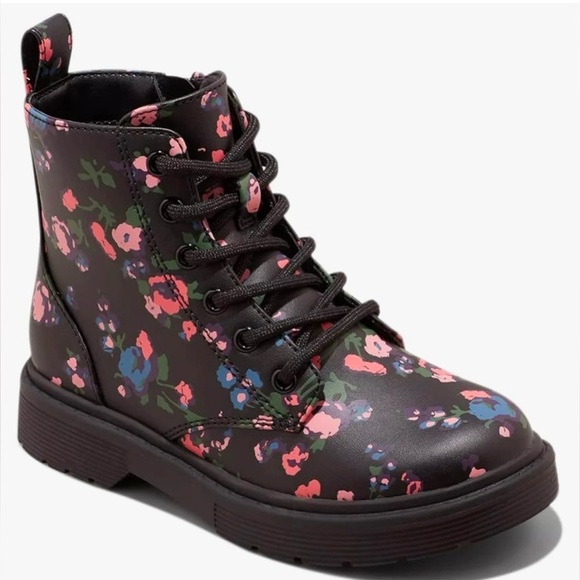 Art Class Flower Zip-Up Boots. Girls Size 3 - Picture 1 of 13